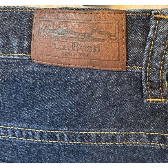 L.L.Bean Jeans Women 18 Medium Tall Denim Dark Wash High Rise Straight - Picture 7 of 13